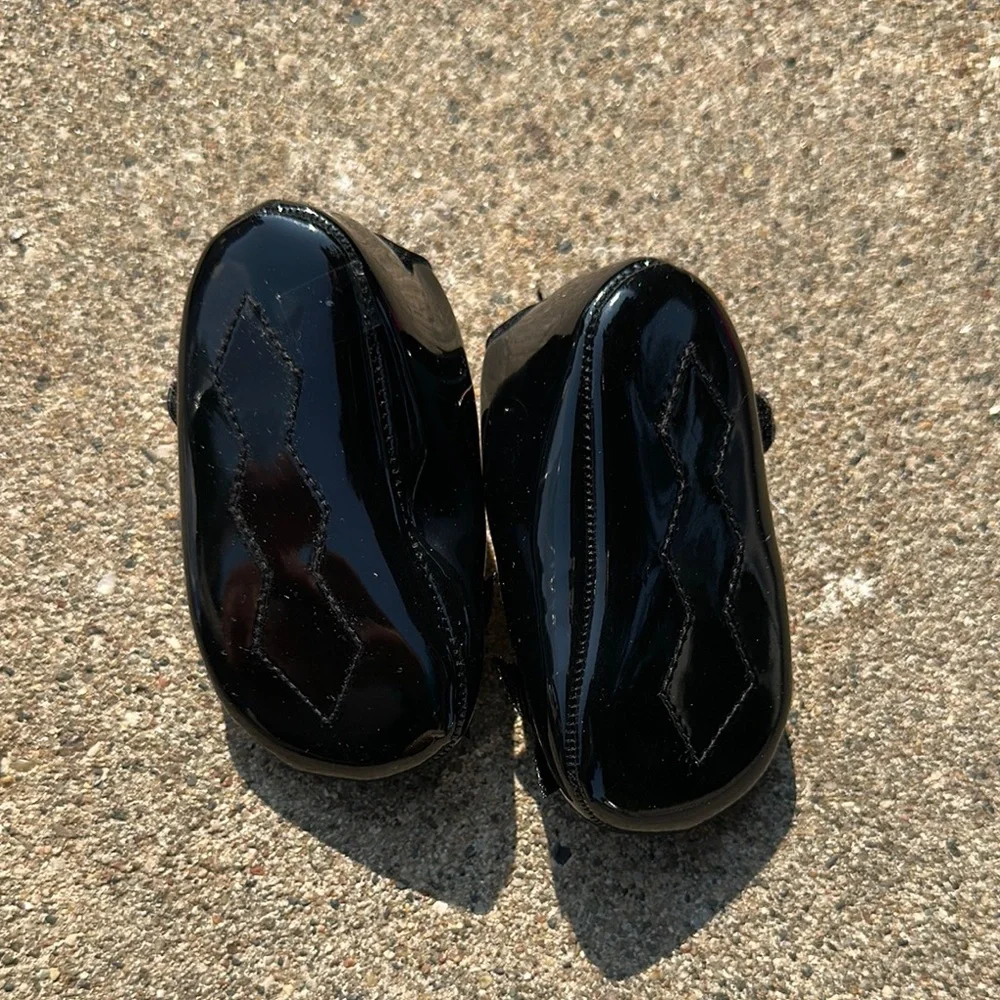 Baby Deer Black Patent Leather Walker Shoes - Picture 3 of 3